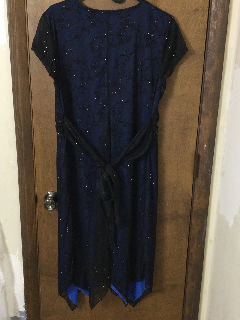Studio 1940 Women’s 18 Navy Sparkle Asymmetrical Hem Dress - Picture 7 of 9